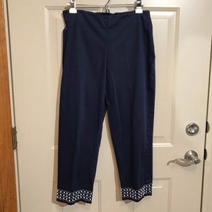 Jones New York Navy Stretch Capris Pants